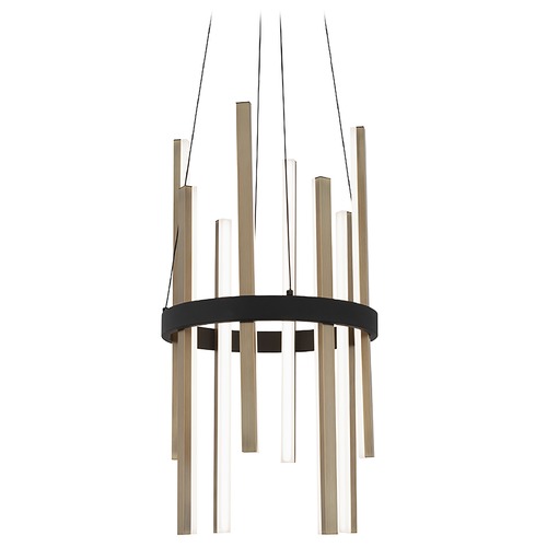 Modern Forms by WAC Lighting Harmonix Black & Aged Brass LED Pendant by Modern Forms PD-87914-BK/AB