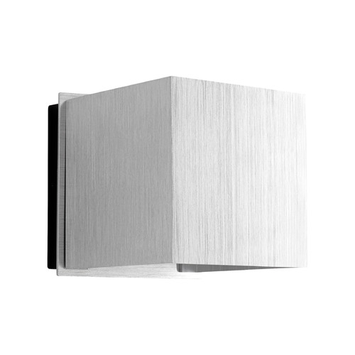 Kubo Outdoor LED Wall Lantern in Brushed Aluminum by Oxygen Lighting