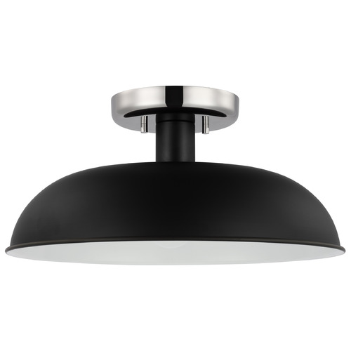 Nuvo Lighting Colony Small Flush Mount in Polished Nickel & Black by Nuvo Lighting 60-7492