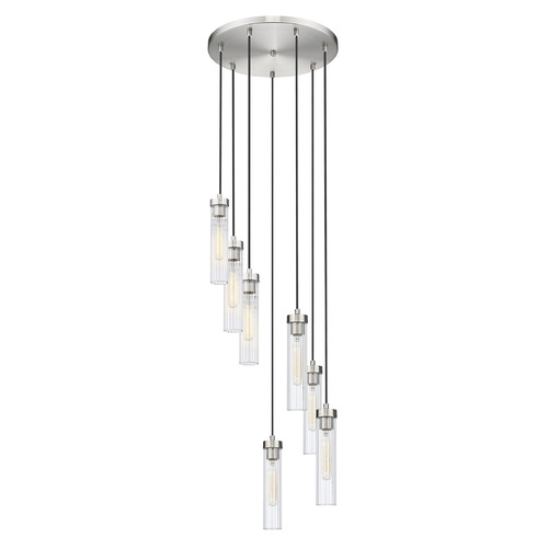 Z-Lite Beau Brushed Nickel Multi-Light Pendant with Cylindrical Shade