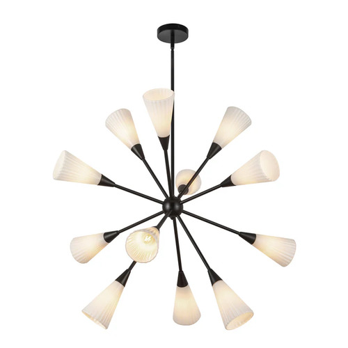 Alora Lighting Alora Lighting Cosmo Matte Black Chandelier CH462039MBGR
