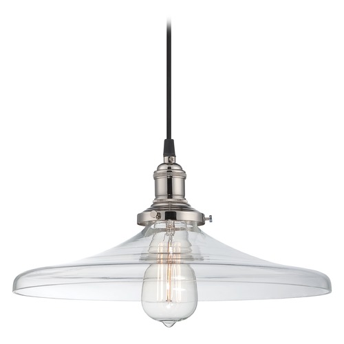 Pendant with Clear Glass in Polished Nickel by Nuvo Lighting