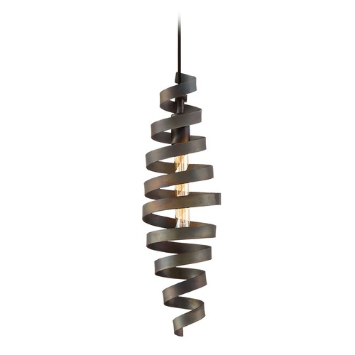 Craftmade Lighting 17-Inch High Matte Black Spiral Pendant by Craftmade Lighting P716MBK1
