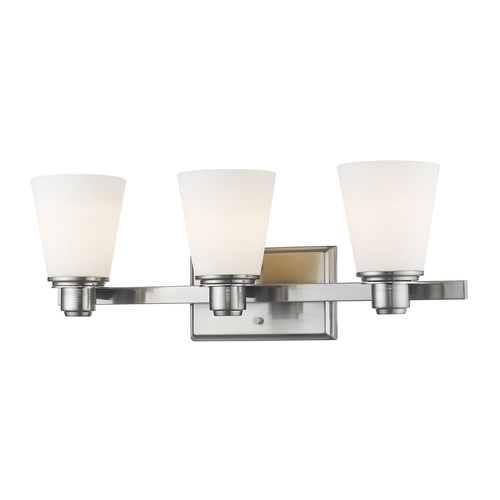 Z-Lite Kayla Brushed Nickel Bathroom Light by Z-Lite 7001-3V-BN