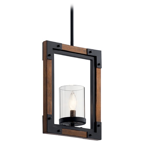 Marimount 10.50-Inch Black & Stained Wood Pendant by Kichler Lighting