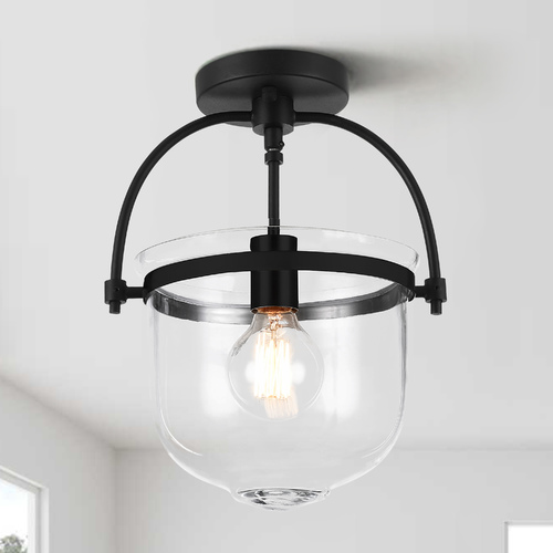 Ceramiche Matte Black Semi-Flush Mount by Matteo Lighting