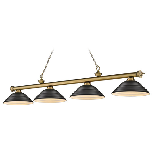 Z-Lite Cordon Rubbed Brass Billiard Light by Z-Lite 2306-4RB-SMB