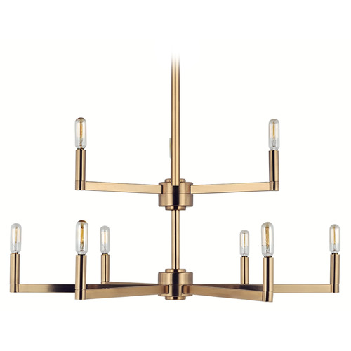 Visual Comfort Studio Collection Fullton Satin Brass Chandelier