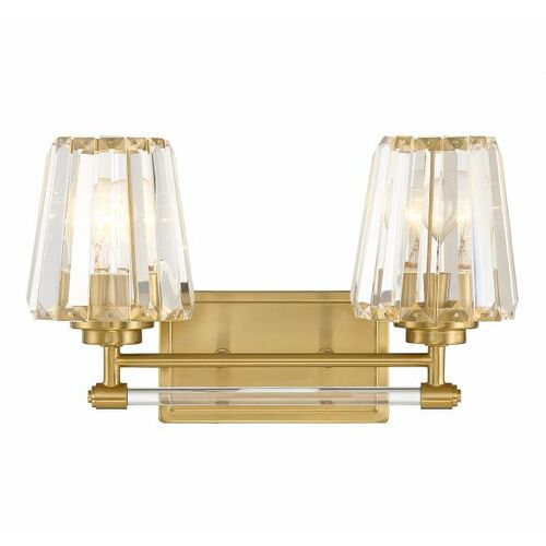 Garnet 2-Light Bath Light in Warm Brass by Savoy House