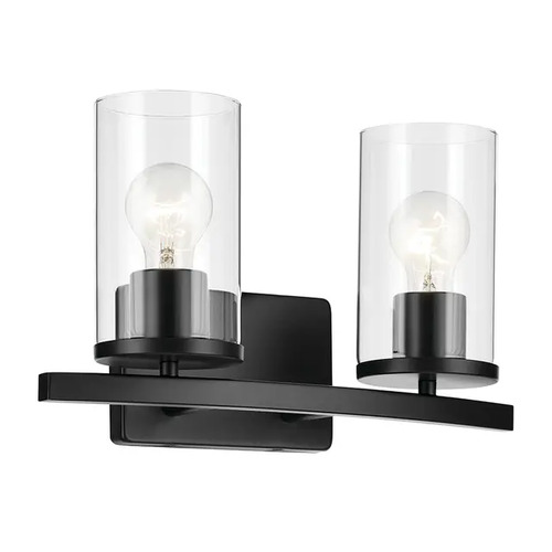 Crosby 2-Light Vanity Light in Black by Kichler Lighting