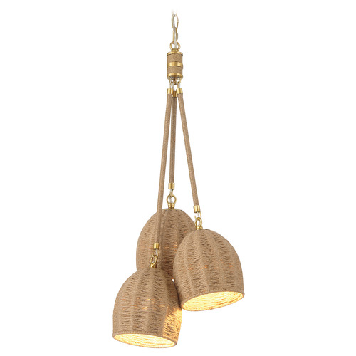 Crystorama Lighting Jace Soft Gold LED Pendant Light with Bowl / Dome Shade