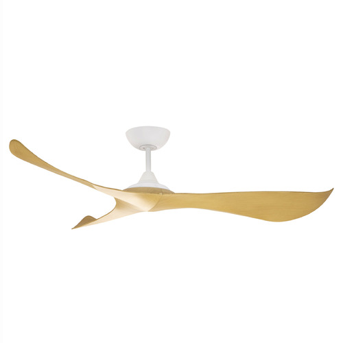 Maxim Lighting Keanu Matte White and Teak Ceiling Fan Without Light