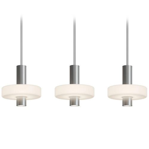 Afx Lighting Sydney Satin Nickel LED Multi-Light Pendant with Drum Shade