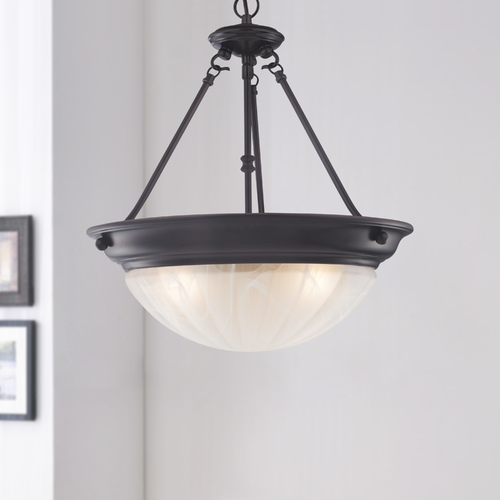 Melon Inverted Glass Pendant in Bronze by Design Classics