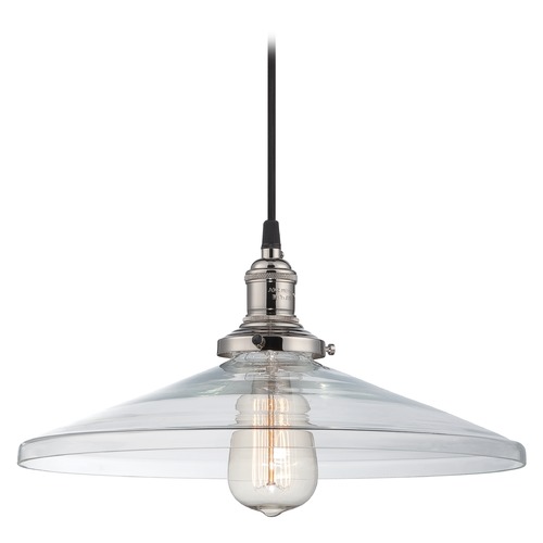 Pendant with Clear Glass in Polished Nickel by Nuvo Lighting