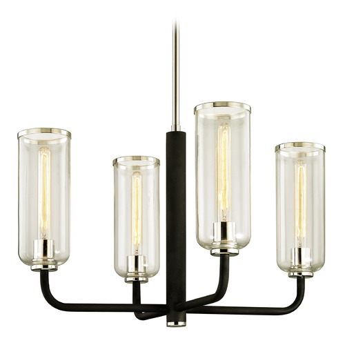 Troy Lighting Troy Lighting Aeon Carbide Black with Polished Nickel Chandelier F6274