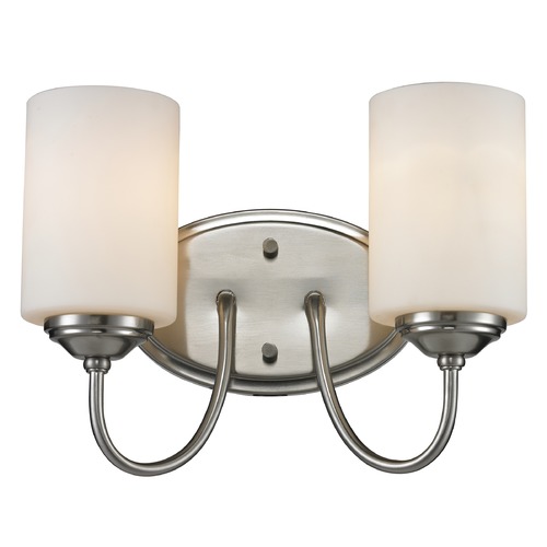 Z-Lite Cardinal Brushed Nickel Bathroom Light by Z-Lite 434-2V-BN