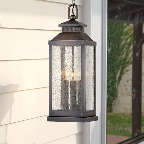 Revere Blackened Brass Outdoor Hanging Light by Hinkley Lighting