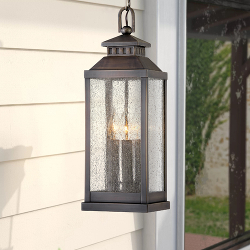 Hinkley Revere Blackened Brass Outdoor Hanging Light by Hinkley Lighting 1182BLB