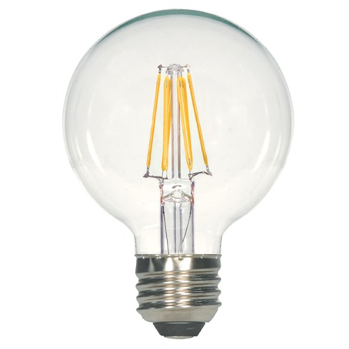 5.5W G25 LED Clear Medium Base 2700K 500 Lumens 120V Dimmable by Satco Lighting