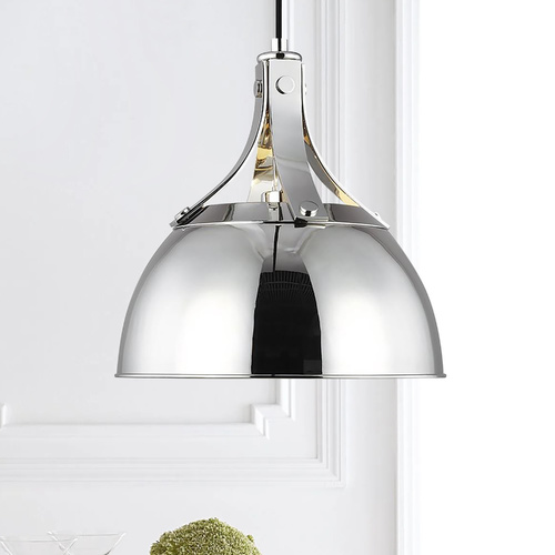 Thomas O'Brien Logan 11.88-Inch Polished Nickel Pendant by Visual Comfort Studio