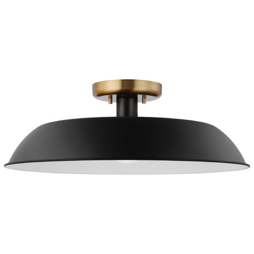 Colony Medium Flush Mount in Burnished Brass & Black by Nuvo Lighting