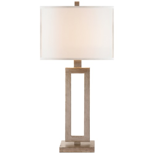 Visual Comfort Signature Collection Suzanne Kasler Modern Tall Table Lamp in Silver Leaf by Visual Comfort Signature SK3208BSLL