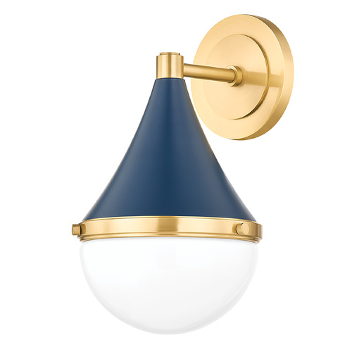 Mitzi Leanna Aged Brass Navy Single Wall Sconce