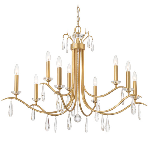Crystorama Lighting Rollins Antique Gold Crystal Chandelier