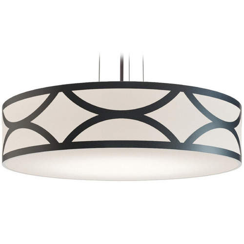 Afx Lighting Lake Black LED Pendant Light with Drum Shade