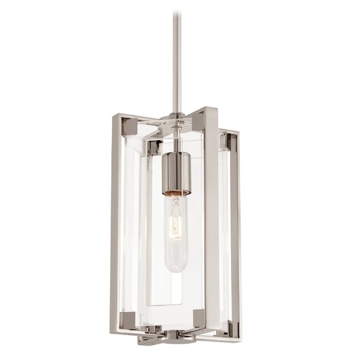 Crystal Clear Pendant in Polished Nickel by George Kovacs