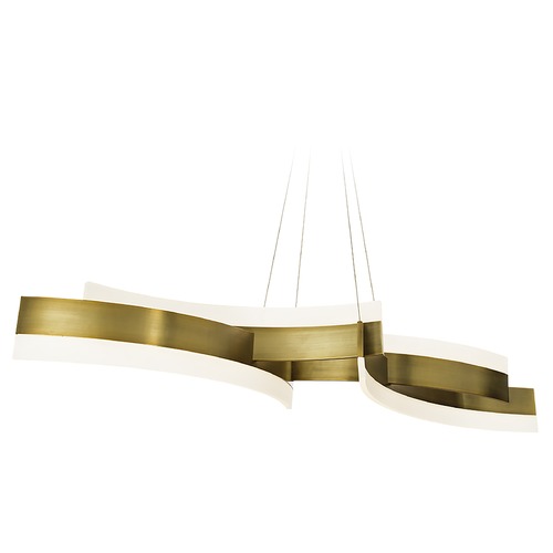 Modern Forms by WAC Lighting Arcs Aged Brass LED Linear Light with Curved Panel Shade by Modern Forms PD-31058-AB