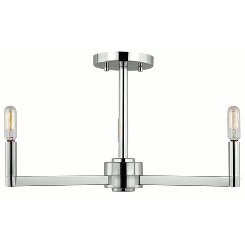 Visual Comfort Studio Collection Fullton Chrome Semi-Flushmount Light