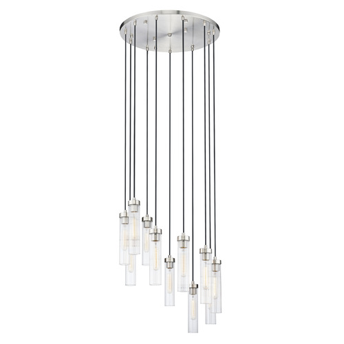 Z-Lite Beau Brushed Nickel Multi-Light Pendant with Cylindrical Shade