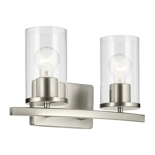 Crosby 2-Light Vanity Light in Brushed Nickel by Kichler Lighting
