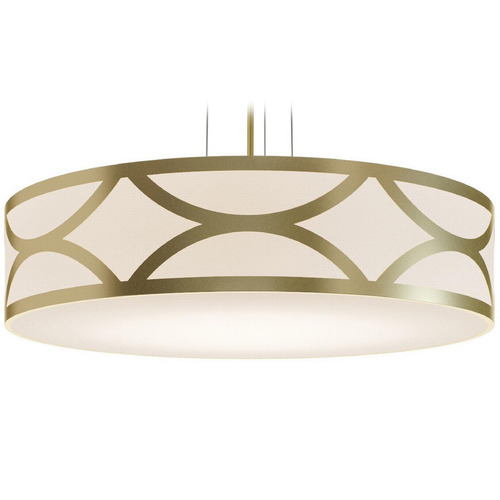 Afx Lighting Lake Gold LED Pendant Light with Drum Shade