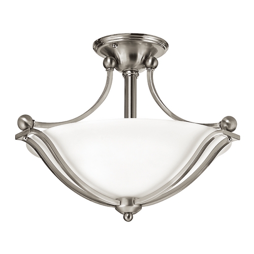 Bolla 19.25-Inch Semi-Flush Mount in Brushed Nickel by Hinkley Lighting