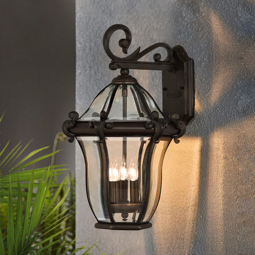 Hinkley Outdoor Wall Light with Clear Glass in Copper Bronze Finish 2444CB