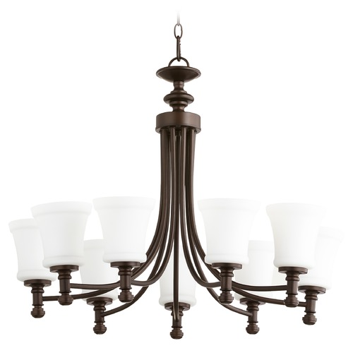 Quorum Lighting Rossington Oiled Bronze Chandelier by Quorum Lighting 6122-9-86