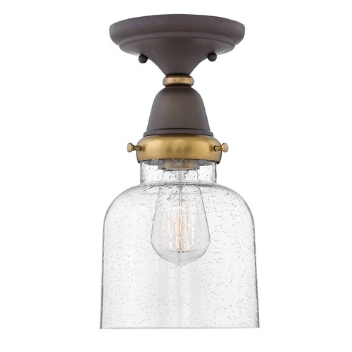 Seeded Glass Semi-Flush Ceiling Light Oil Rubbed Bronze by Hinkley Lighting