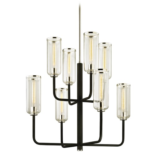 Aeon 36-Inch High Carbide Black with Polished Nickel Chandelier by Troy Lighting