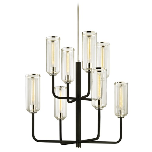 Troy Lighting Aeon 36-Inch High Carbide Black with Polished Nickel Chandelier by Troy Lighting F6278