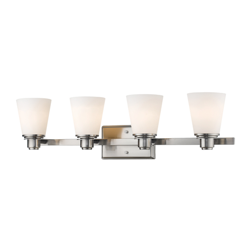 Z-Lite Kayla Brushed Nickel Bathroom Light by Z-Lite 7001-4V-BN