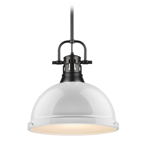 Golden Lighting Duncan Large Pendant in Black & White by Golden Lighting 3604-LBLK-WH