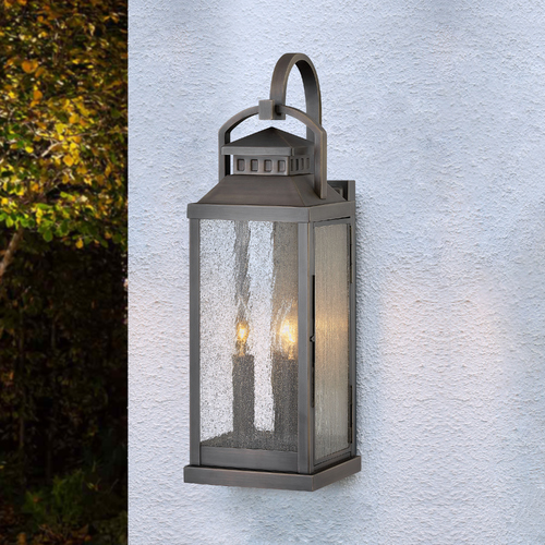 Revere 21.75-Inch Blackened Brass Outdoor Wall Light by Hinkley Lighting