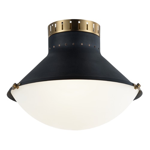 Matteo Lighting Notting Matte Black & Aged Gold Semi-Flush Mount by Matteo Lighting X66303MBAG