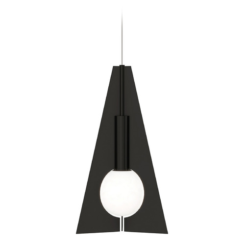 Visual Comfort Modern Collection Mini Orbel Pyramid LED Monopoint Pendant in Black by VC Modern 700MPOBLPB-LED930