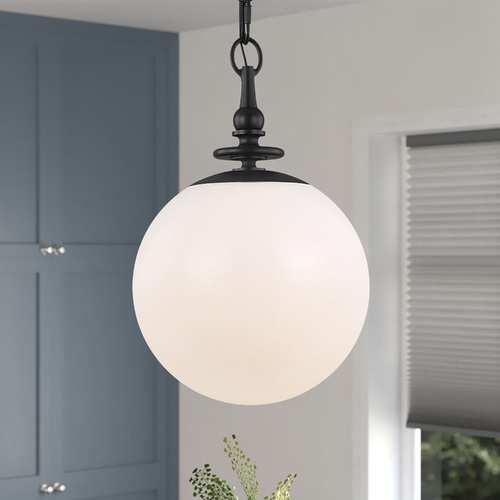 Thomas OBrien 11-Inch Capri Aged Iron Globe Pendant by Visual Comfort Studio