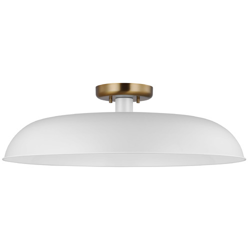Nuvo Lighting Colony Large Flush Mount in Burnished Brass & White by Nuvo Lighting 60-7496
