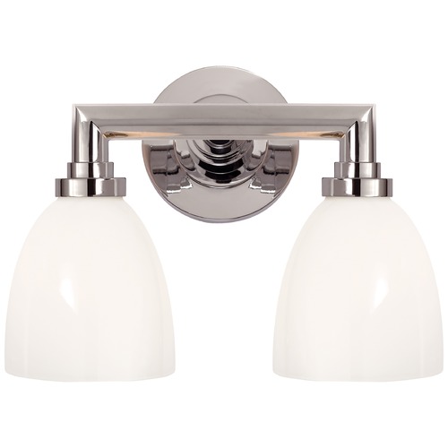 Visual Comfort Signature Collection E.F. Chapman Wilton 2-Light Bath Light in Nickel by Visual Comfort Signature SL2842CHWG